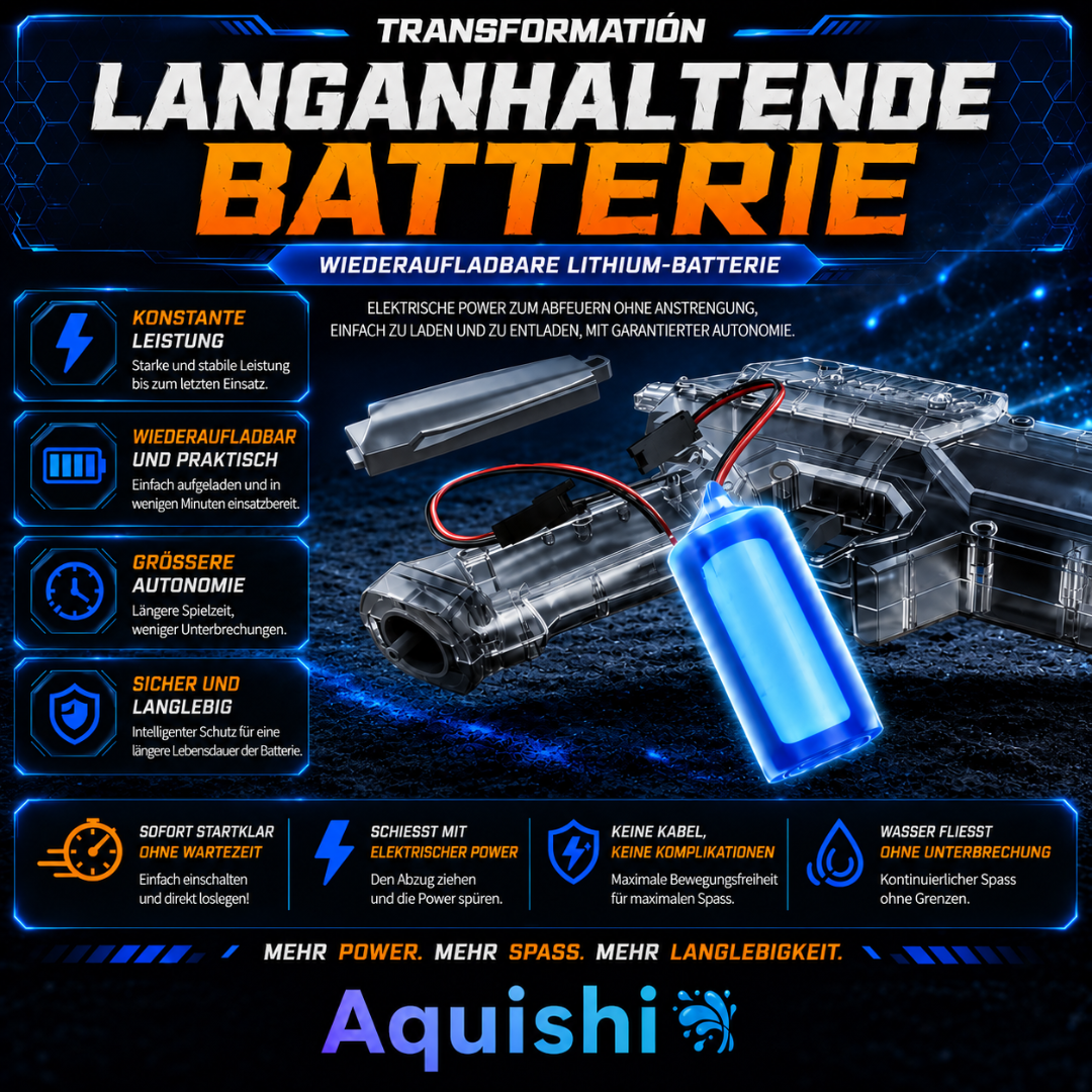 Aquishi™ Elektrische Wasserpistole mit LED-Licht