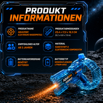 Aquishi™ Elektrische Wasserpistole mit LED-Licht